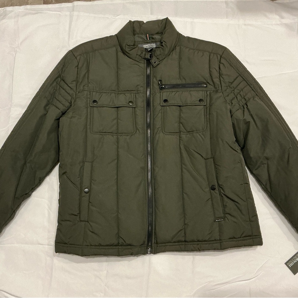Kenneth Cole Reaction Olive Green Quilted Jacket